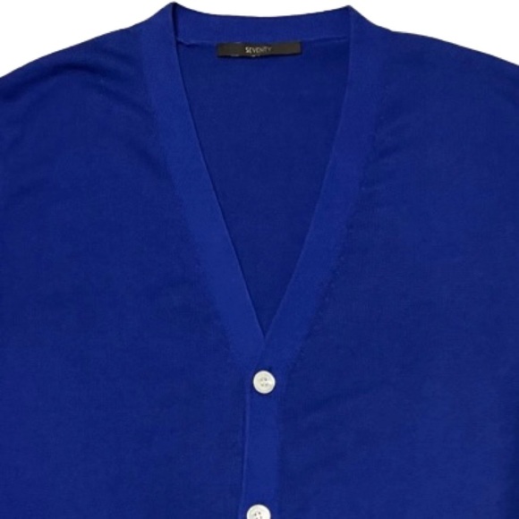 NWOT/NBW Seventy Venezia Royal Blue Men’s Cotton Cardigan Vest. XL - Picture 3 of 9